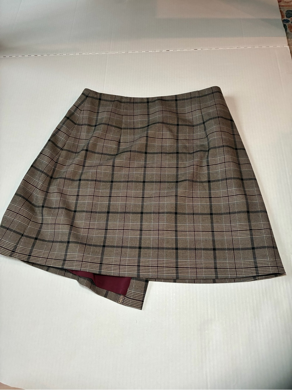 Plaid A-Line Women's Skirt in Brown dark academia plaid
